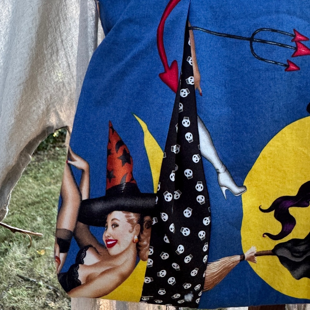 Pin Up Witches Tote Bag Handmade Sturdy Tote for Spell Books and Treats - Picture 3 of 9